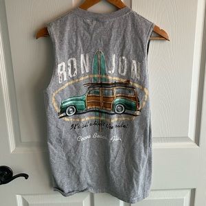 Ron Jon Surf Shop Cocoa Beach Men's Sleeveless Shirt Gray Size S